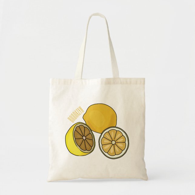 Bolso De Tela Ilustracion personalizado limón (Frente)