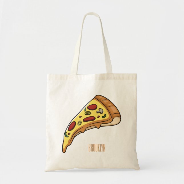 Bolso De Tela Ilustracion personalizado Pizza (Frente)