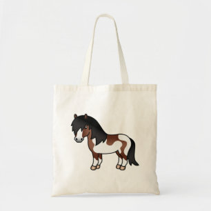Bolso De Tela Ilustracion Personalizado Pony Pinto Shetland Brow