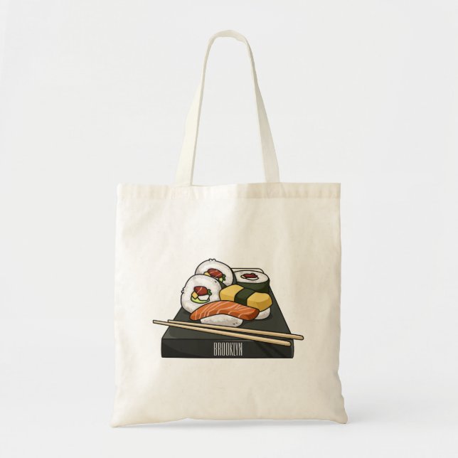 Bolso De Tela Ilustracion personalizado Sushi (Frente)