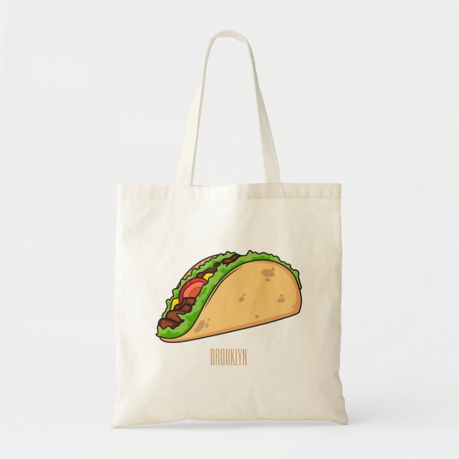 Bolso De Tela Ilustracion personalizado Taco (Frente)