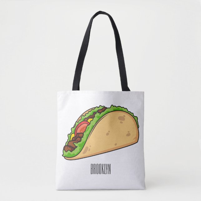 Bolso De Tela Ilustracion personalizado Taco (Anverso)