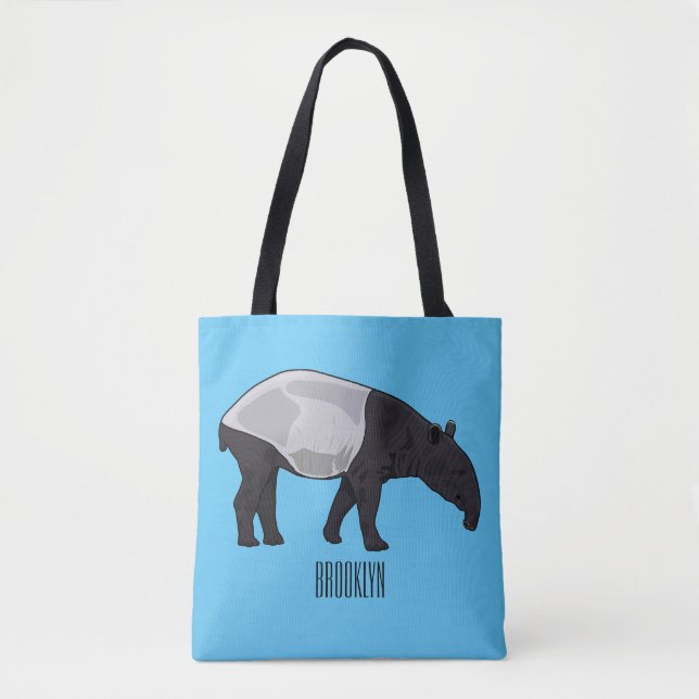Bolso De Tela Ilustracion personalizado Tapir (Anverso)