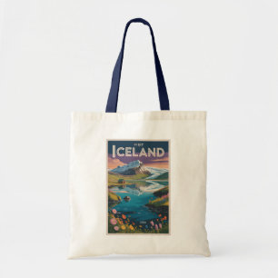 Bolso De Tela Ilustración pictórica de Islandia Arte de viaje vi