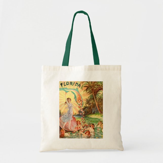 Bolso De Tela Ilustracion publicitario Vintage Florida (Frente)