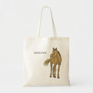 Bolso De Tela Ilustracion realista del Caballo Marrón de Sorrel