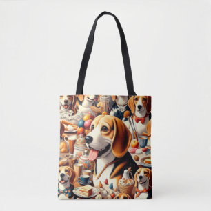 Bolso De Tela Ilustracion Retro Cute Beagle