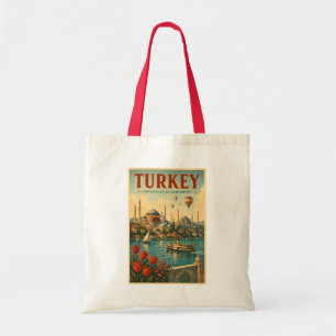 Bolso De Tela Ilustración retro de la Mezquita Azul de Santa Sof