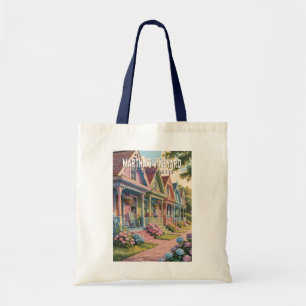 Bolso De Tela Ilustración retro de Martha's Vineyard Massachuset