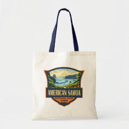 Bolso De Tela Ilustracion Retro del Parque Nacional de Samoa Ame