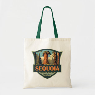 Bolso De Tela Ilustracion Retro del Parque Nacional Sequoia
