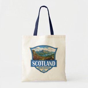 Bolso De Tela Ilustración Retro Insignia Escocia Reino Unido