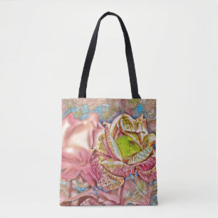 Bolso De Tela Ilustracion rosa rosa Art Tote Bag