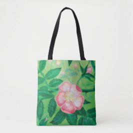 Bolso De Tela Ilustracion Rosa salvaje rosado