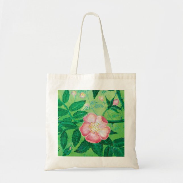 Bolso De Tela Ilustracion Rosa salvaje rosado (Frente)