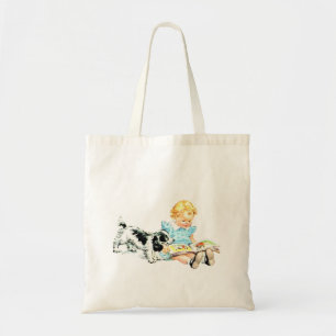 Bolso De Tela Ilustracion Sally y Spot de los años 1950