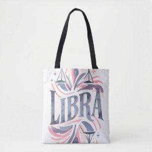 Bolso De Tela Ilustracion sinóptico del Rótulo Libra Zodiac