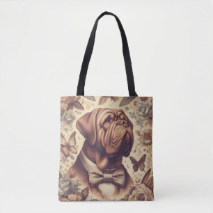 Bolso De Tela Ilustracion Viejo de Burdeos