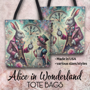 Bolso De Tela Ilustración Vintage de Alice en el País de las Mar