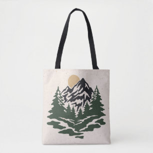 Bolso De Tela Ilustracion vintage de la montaña