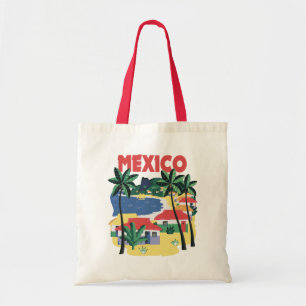 Bolso De Tela Ilustracion vintage de México con escenario player