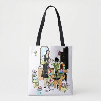 Bolso De Tela Ilustración vintage de sombrerería Art Déco de los