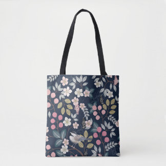 Bolso De Tela ilustracion vintage de un patrón floral sin fisura