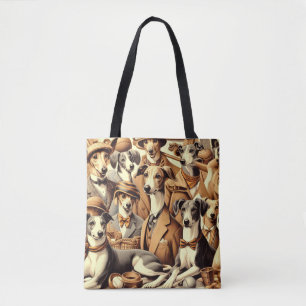 Bolso De Tela Ilustracion vintage italiano Greyhound