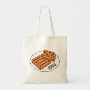 Bolso De Tela Ilustracion Waffle personalizado