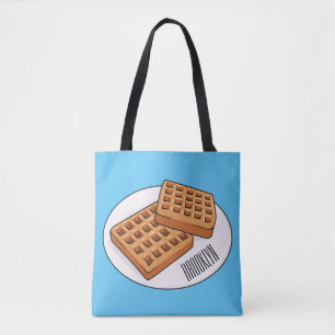 Bolso De Tela Ilustracion Waffle personalizado