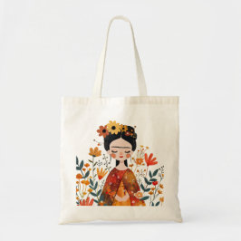 Bolso De Tela Ilustracion Watercolor Whimsical Cute Frida Kahlo