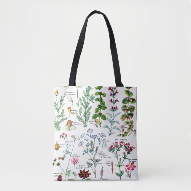 Bolso De Tela Ilustraciones botánicos - plantas de Larousse (Anverso)