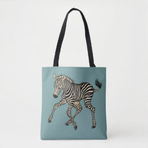Bolso De Tela ilustraciones de la cebra y del zorro