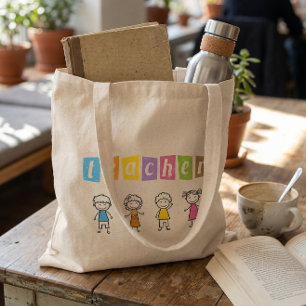 Bolso De Tela Ilustraciones de lápices lindos para maestros de p