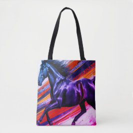 Bolso De Tela Image of a Galloping Stallion on Reusable Grocery