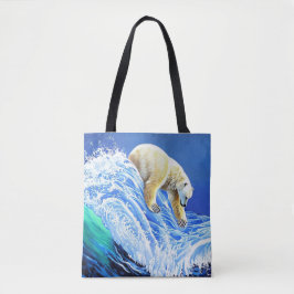 Bolso De Tela Image: Polar bear in the sea.