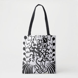Bolso De Tela imagen abstracta blanco y negro, elegante