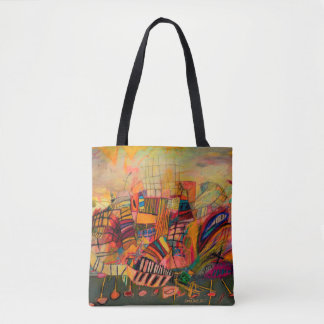 Bolso De Tela Imagen abstracta con colores brillantes