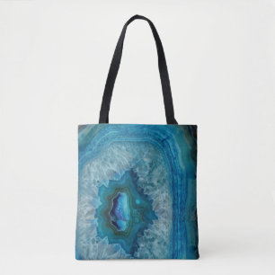 Bolso De Tela Imagen de cristal del agio mineral Blue Geode Rock
