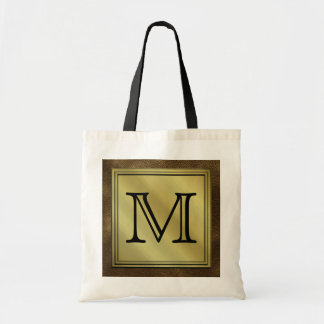 Bolso De Tela Imagen de encargo impresa del monograma. Brown