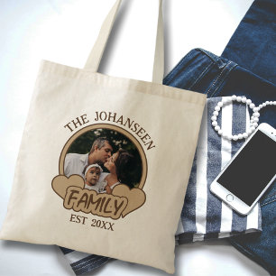 Bolso De Tela Imagen de la familia ventilado Foto marrón oscuro 