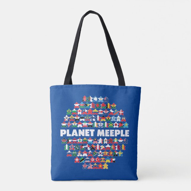 Bolso De Tela Imagen de planeta, Tote de texto blanco (Reverso)