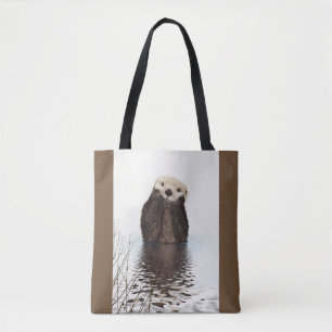 Bolso De Tela Imagen de vida silvestre Cute Otter