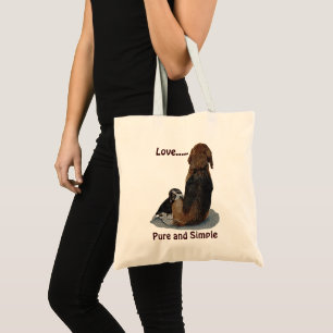 Bolso De Tela imagen del perro de abrazo de la mamá del beagle