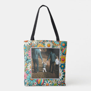 Bolso De Tela Imagen personalizada Flores Hippie