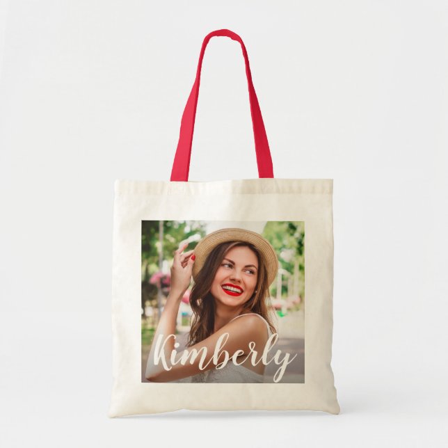 Bolso De Tela imagen y nombre personalizados de escritura de mod (Frente)