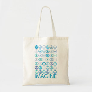 Bolso De Tela IMAGINA - Señales de paz internacionales azules
