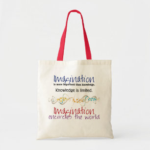 Bolso De Tela Imaginación, más importante que conocimiento
