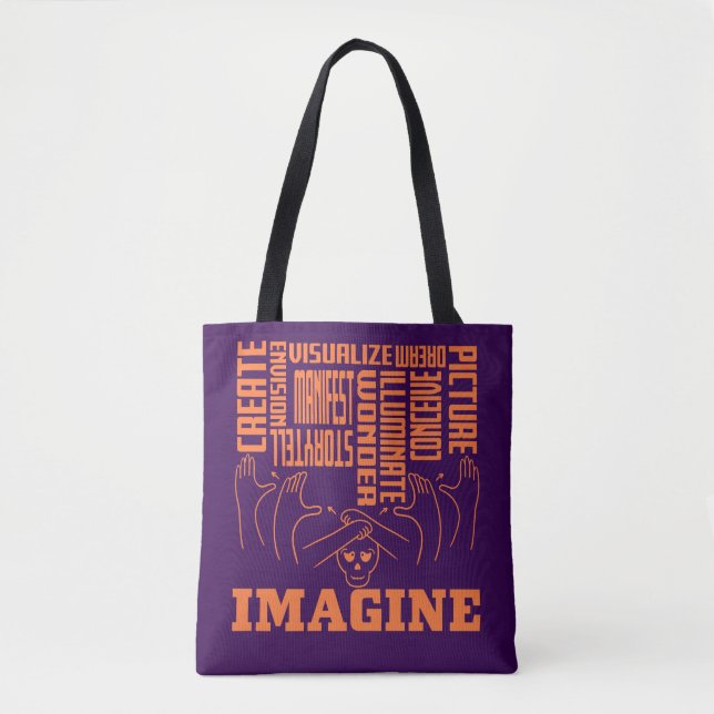 Bolso De Tela Imagine - Diseño ASL (Anverso)