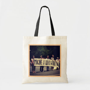 Bolso De Tela Imaginen un mundo sin Tote de guerra